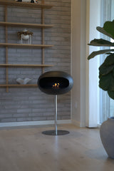 IGNA Ovalis Base fritstående biopejs - Black, Chrome Steel