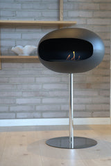 IGNA Ovalis Base fritstående biopejs - Black, Chrome Steel