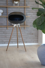IGNA Ovalis Base fritstående biopejs - Black, Dark Wood Tall