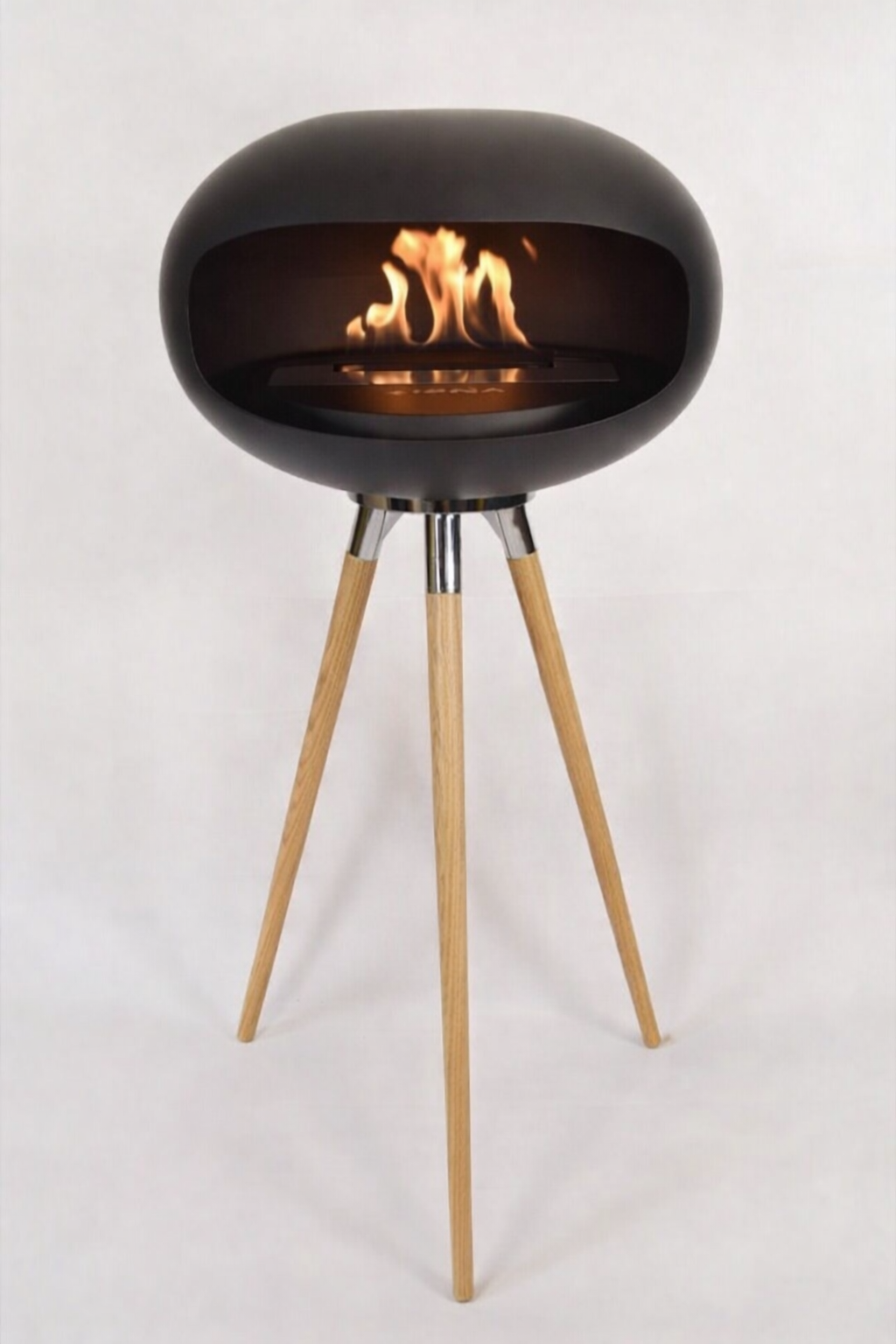 IGNA Ovalis Base fritstående biopejs - Black, Light Wood Tall