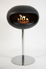 IGNA Ovalis Base fritstående biopejs - Black, Chrome Steel