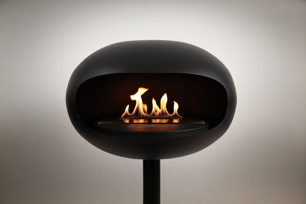 IGNA Ovalis Base Fritstående fritstående biopejs - Black, Black Steel