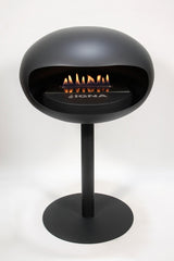 IGNA Ovalis Base Fritstående fritstående biopejs - Black, Black Steel