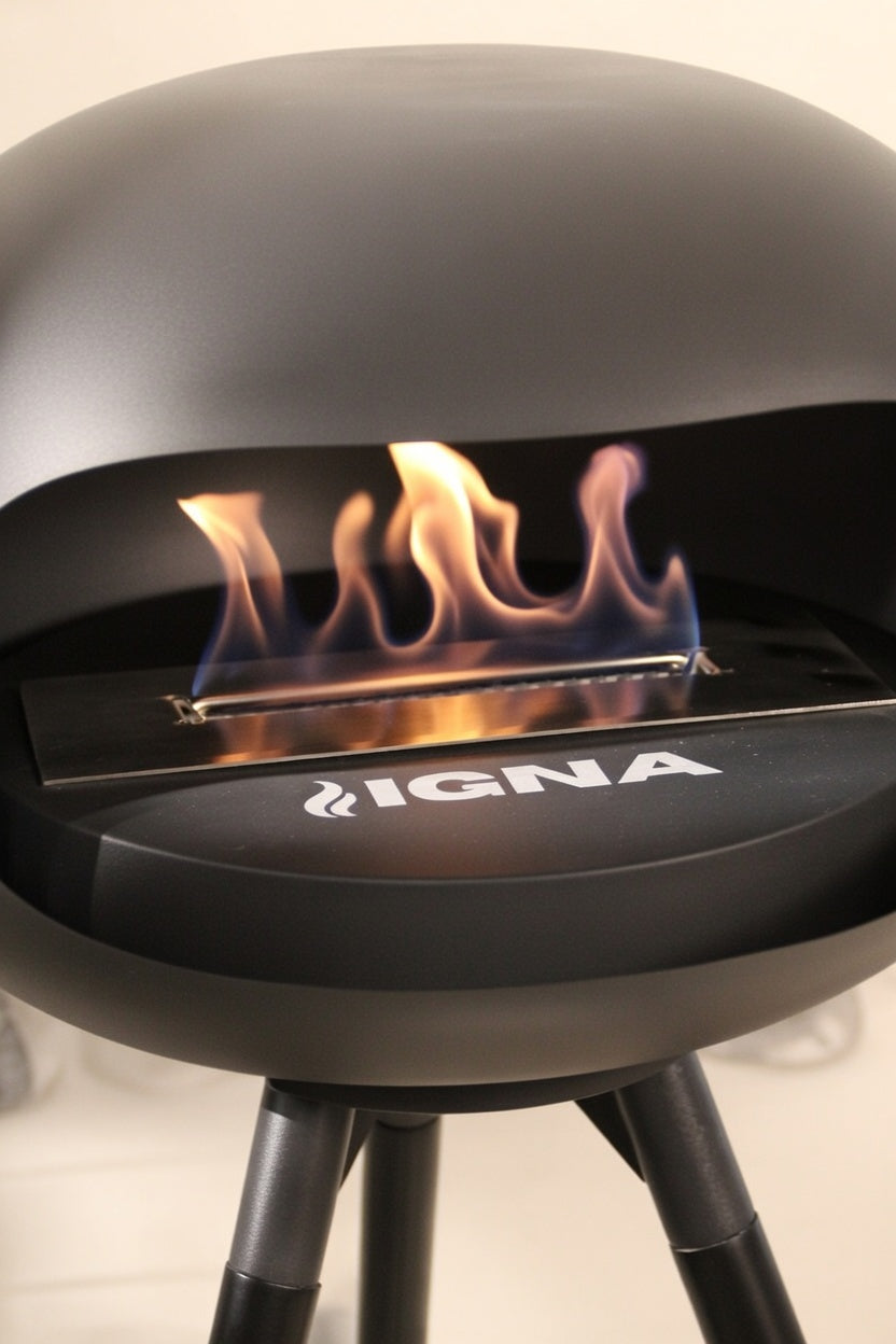 IGNA Ovalis Base fritstående biopejs - Black, Black Wood Short