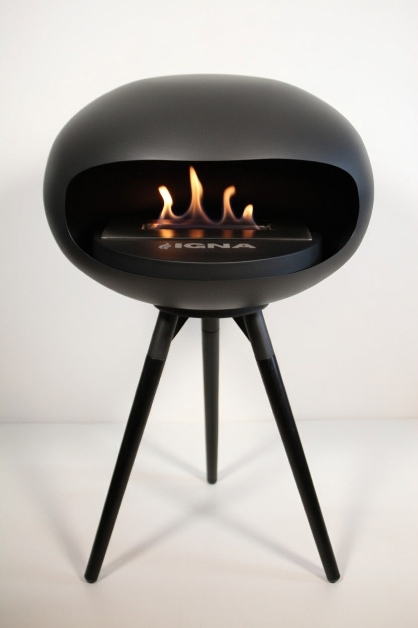 IGNA Ovalis Base fritstående biopejs - Black, Black Wood Short