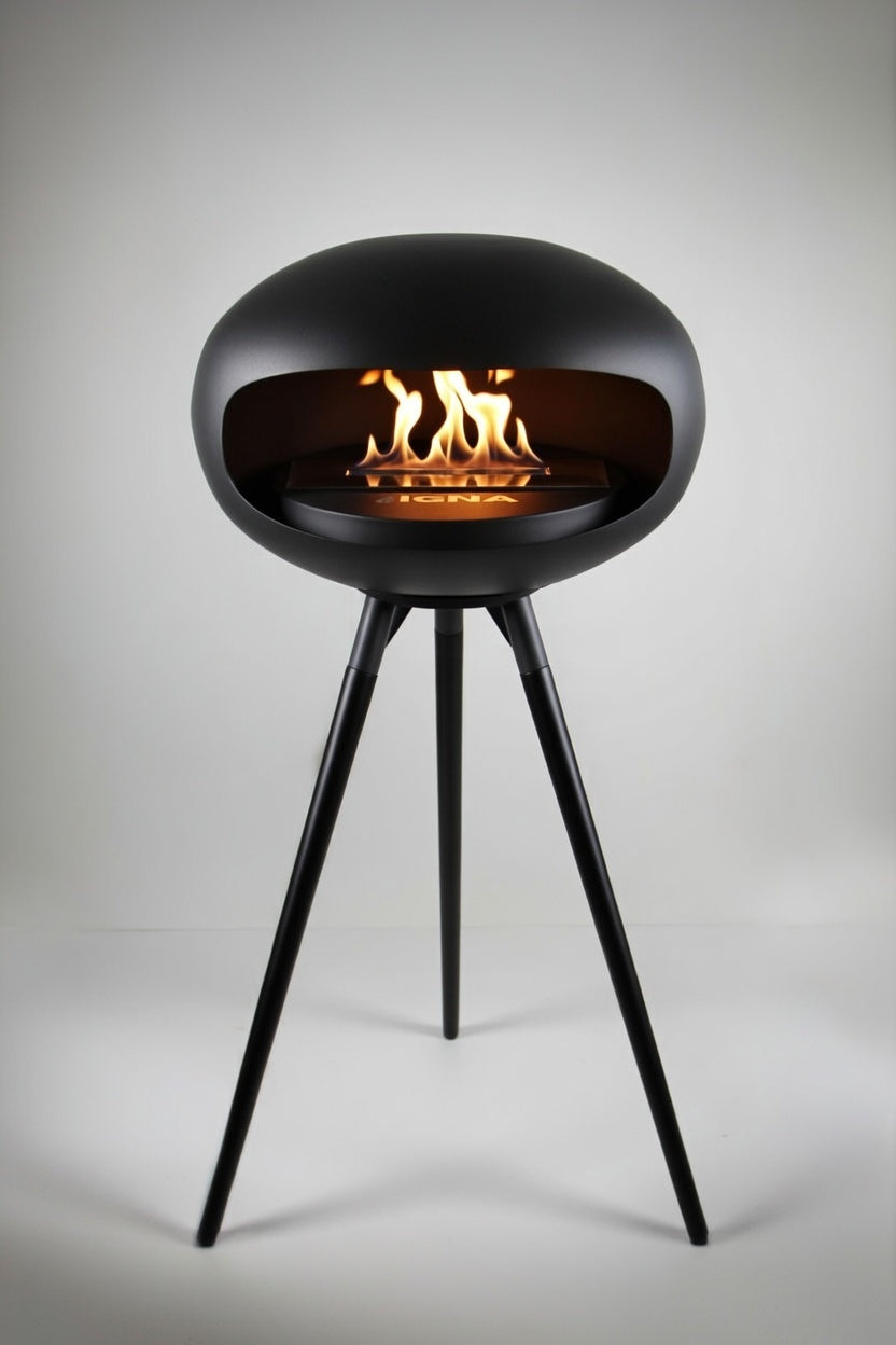 IGNA Ovalis Base fritstående biopejs - Black, Black Wood Tall