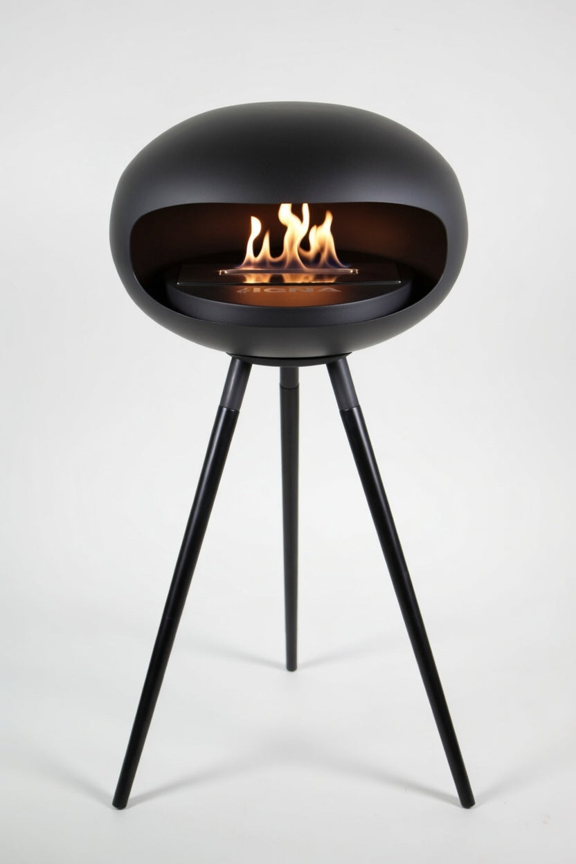 IGNA Ovalis Base fritstående biopejs - Black, Black Wood Tall