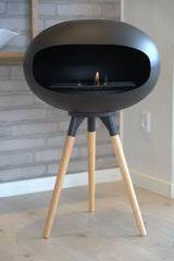 IGNA Ovalis Base fritstående biopejs - Black, Black Suspension, Light Wood Short