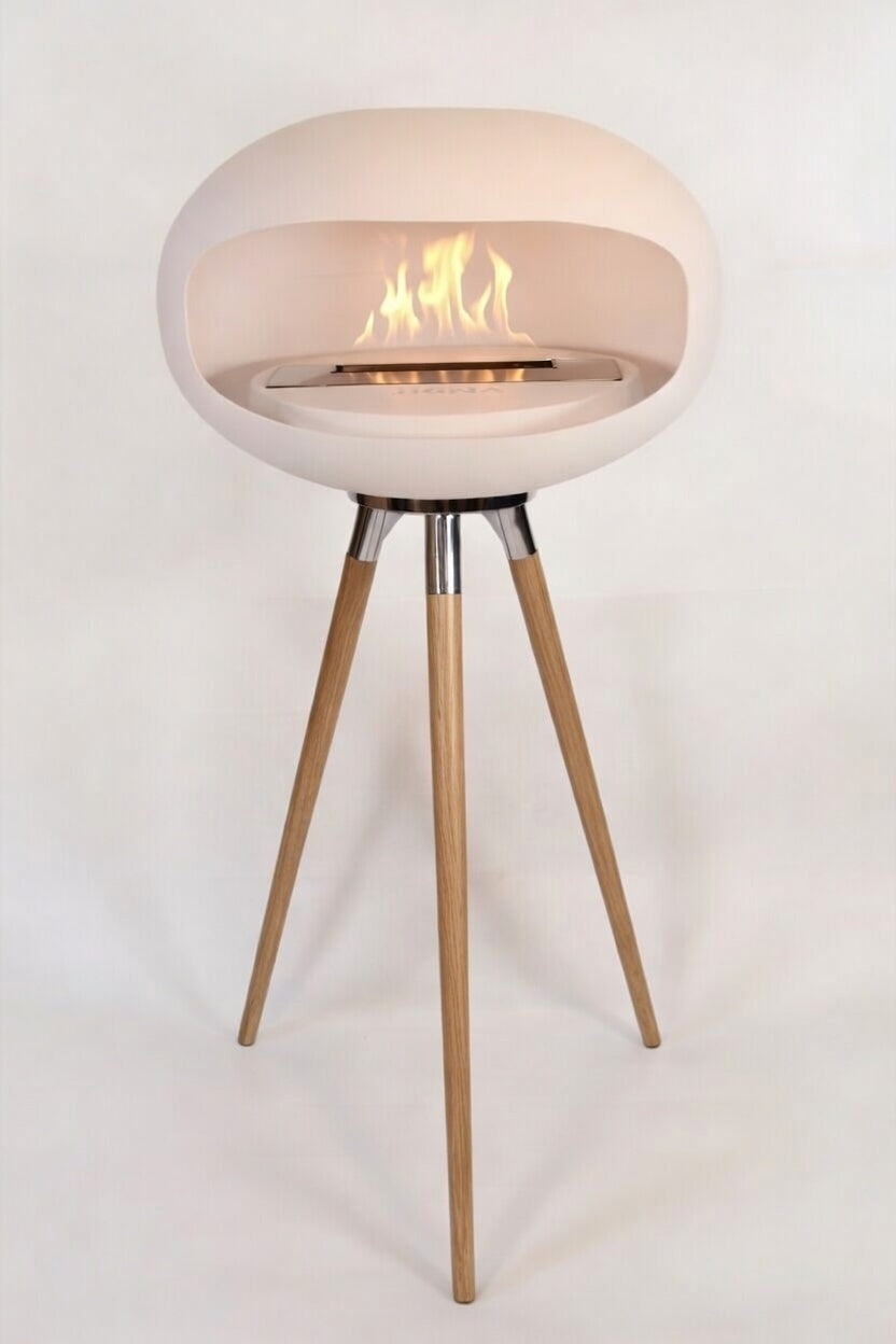 IGNA Ovalis Base fritstående biopejs - White, Light Wood Tall