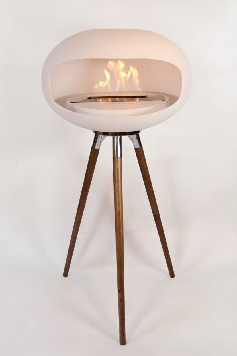 IGNA Ovalis Base fritstående biopejs - White, Dark Wood Tall